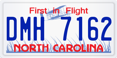 NC license plate DMH7162