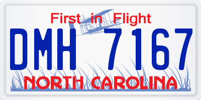 NC license plate DMH7167
