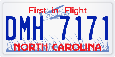 NC license plate DMH7171