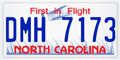 NC license plate DMH7173