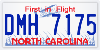 NC license plate DMH7175