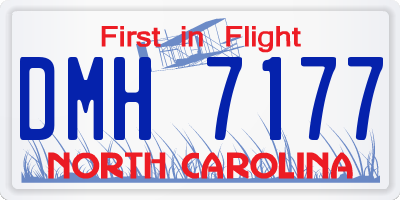 NC license plate DMH7177