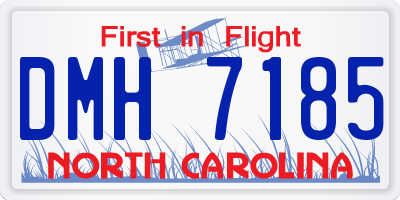 NC license plate DMH7185