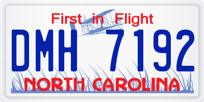 NC license plate DMH7192