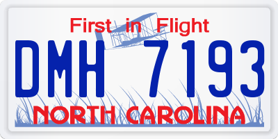 NC license plate DMH7193