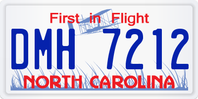 NC license plate DMH7212