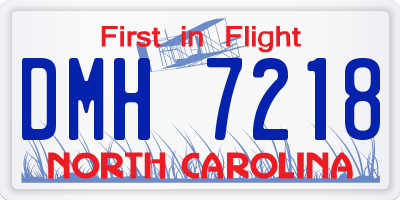 NC license plate DMH7218