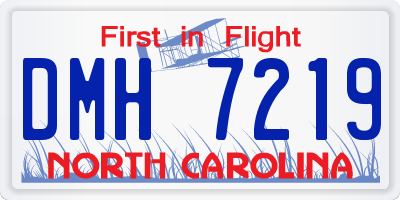 NC license plate DMH7219