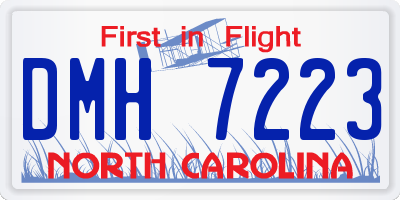 NC license plate DMH7223