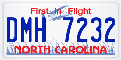 NC license plate DMH7232