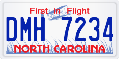 NC license plate DMH7234