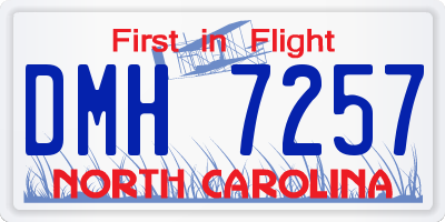NC license plate DMH7257