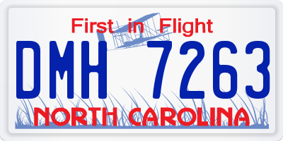 NC license plate DMH7263