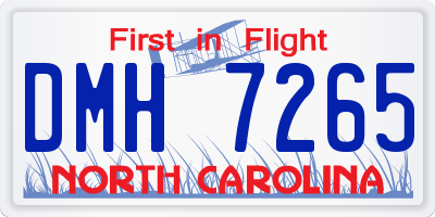 NC license plate DMH7265
