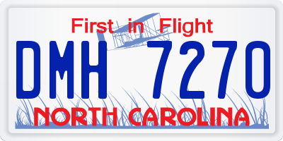 NC license plate DMH7270