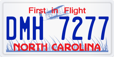 NC license plate DMH7277