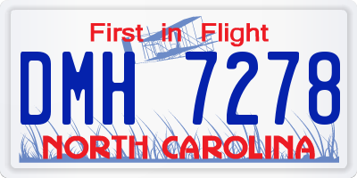NC license plate DMH7278