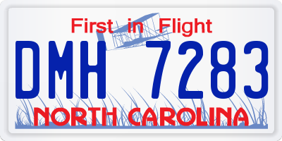 NC license plate DMH7283