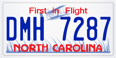 NC license plate DMH7287