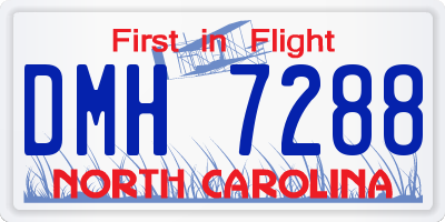 NC license plate DMH7288