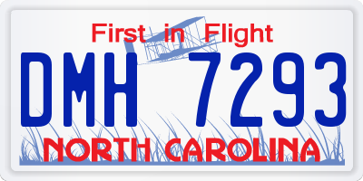 NC license plate DMH7293