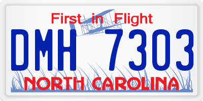 NC license plate DMH7303