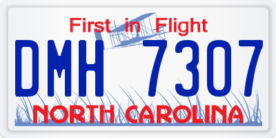 NC license plate DMH7307