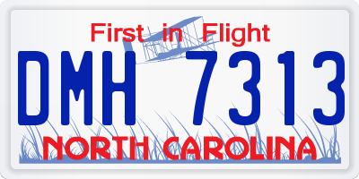 NC license plate DMH7313