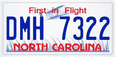 NC license plate DMH7322