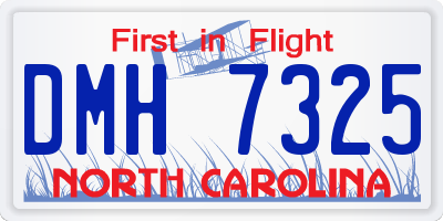NC license plate DMH7325