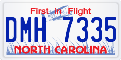 NC license plate DMH7335