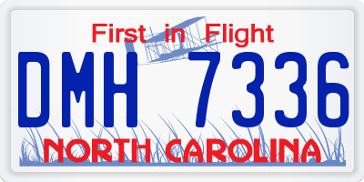 NC license plate DMH7336