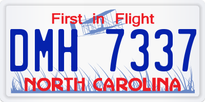 NC license plate DMH7337