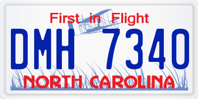 NC license plate DMH7340