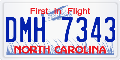 NC license plate DMH7343