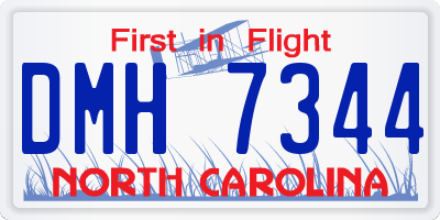 NC license plate DMH7344