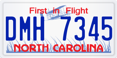 NC license plate DMH7345