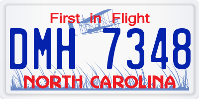 NC license plate DMH7348