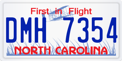 NC license plate DMH7354