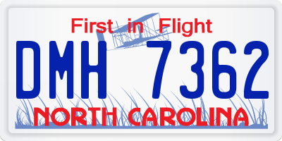 NC license plate DMH7362