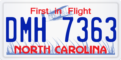 NC license plate DMH7363