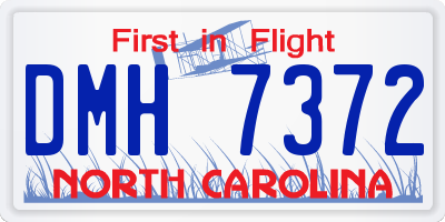 NC license plate DMH7372
