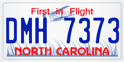 NC license plate DMH7373