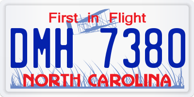 NC license plate DMH7380