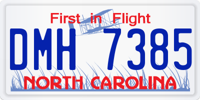 NC license plate DMH7385