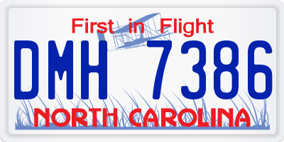NC license plate DMH7386