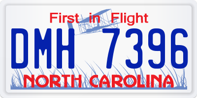 NC license plate DMH7396
