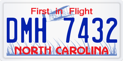 NC license plate DMH7432
