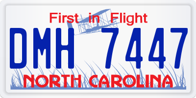 NC license plate DMH7447
