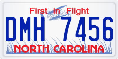 NC license plate DMH7456